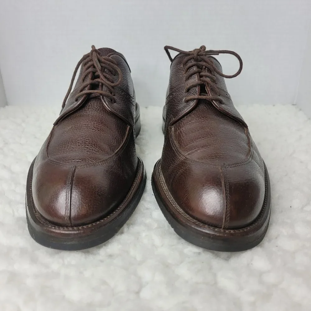 To Boot New York Mens Oxford Brown Shoes Size 8.5 Apron Split Toe Pebble Leather